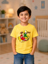BambooTEC™ Unisex Kids T-Shirt – Soft Breathable Yellow Skateboard Print Half Sleeve Tee