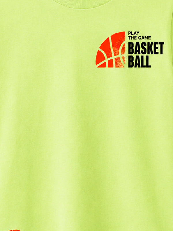 BambooTEC™ Unisex Kids T-Shirt – Basketball Print Soft Breathable Tee