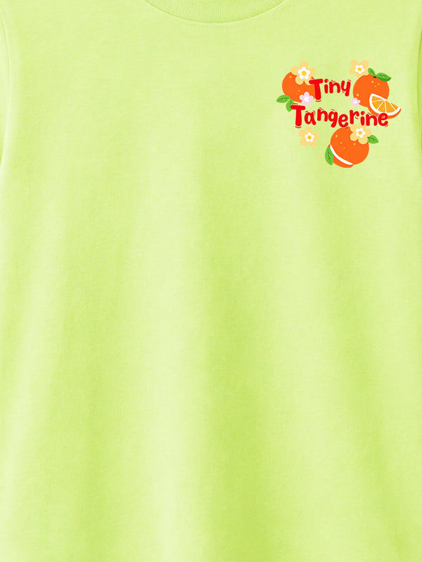 BambooTEC™ Girls T-Shirt – Tiny Tangerine Print Soft Breathable Tee
