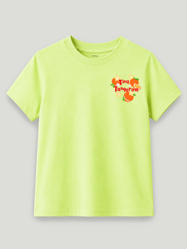 BambooTEC™ Girls T-Shirt – Tiny Tangerine Print Soft Breathable Tee