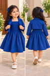 Royal Blue Smocked Dress with Matching Jacket