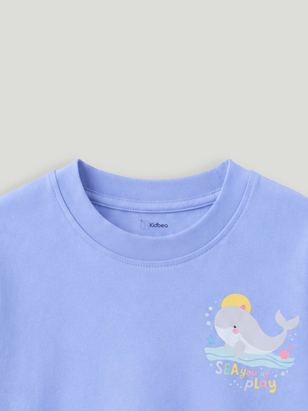 BambooTEC™ Unisex Kids T-Shirt – Sea Play Whale Print Soft Breathable Tee