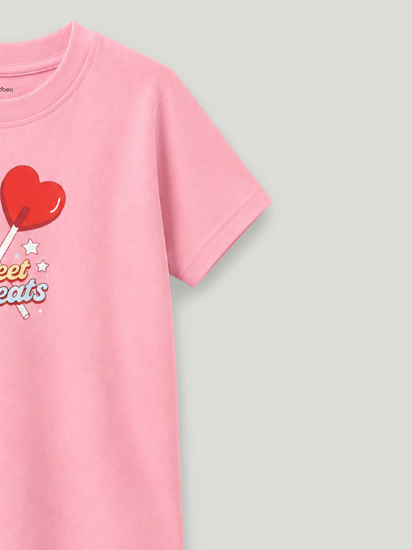 BambooTEC™ Girls Kids T-Shirt – Sweet Treats Print Soft Breathable Tee