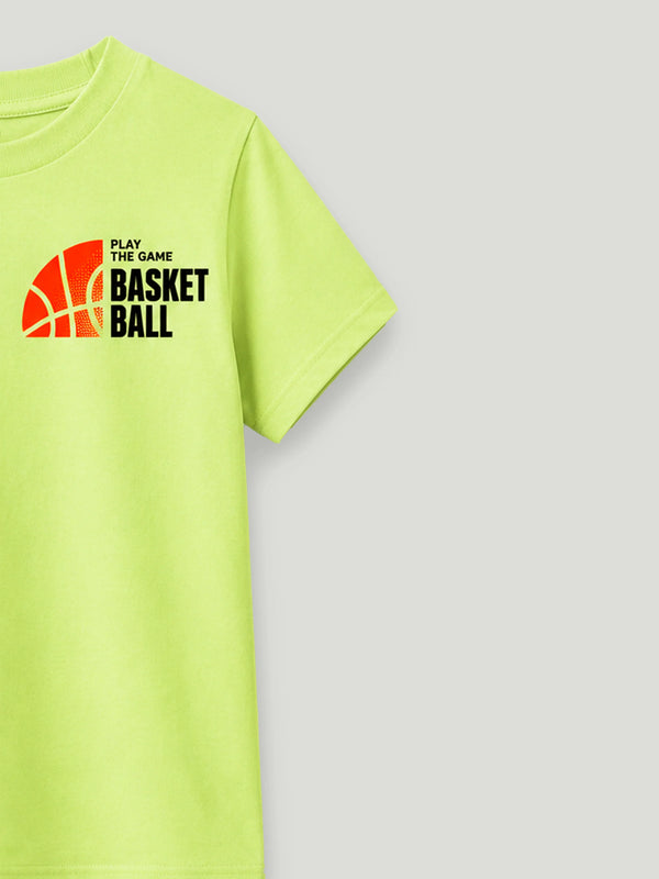 BambooTEC™ Unisex Kids T-Shirt – Basketball Print Soft Breathable Tee