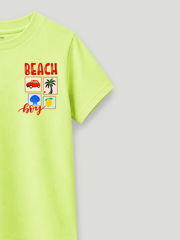 BambooTEC™ Unisex Kids T-Shirt – Beach Print Soft Breathable Tee