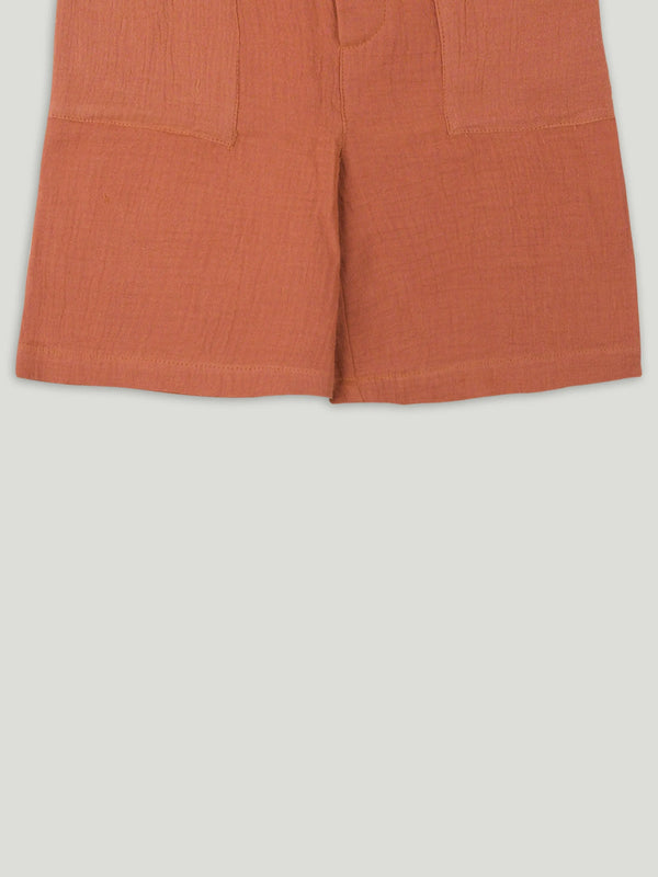 Light Organic Cotton Shirt & Pant Rust Co-ord Set