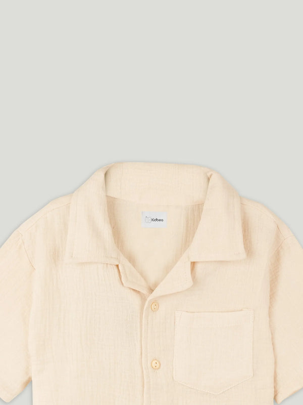 Light Organic cotton Shirt & Pant Off-White Co-ord Set